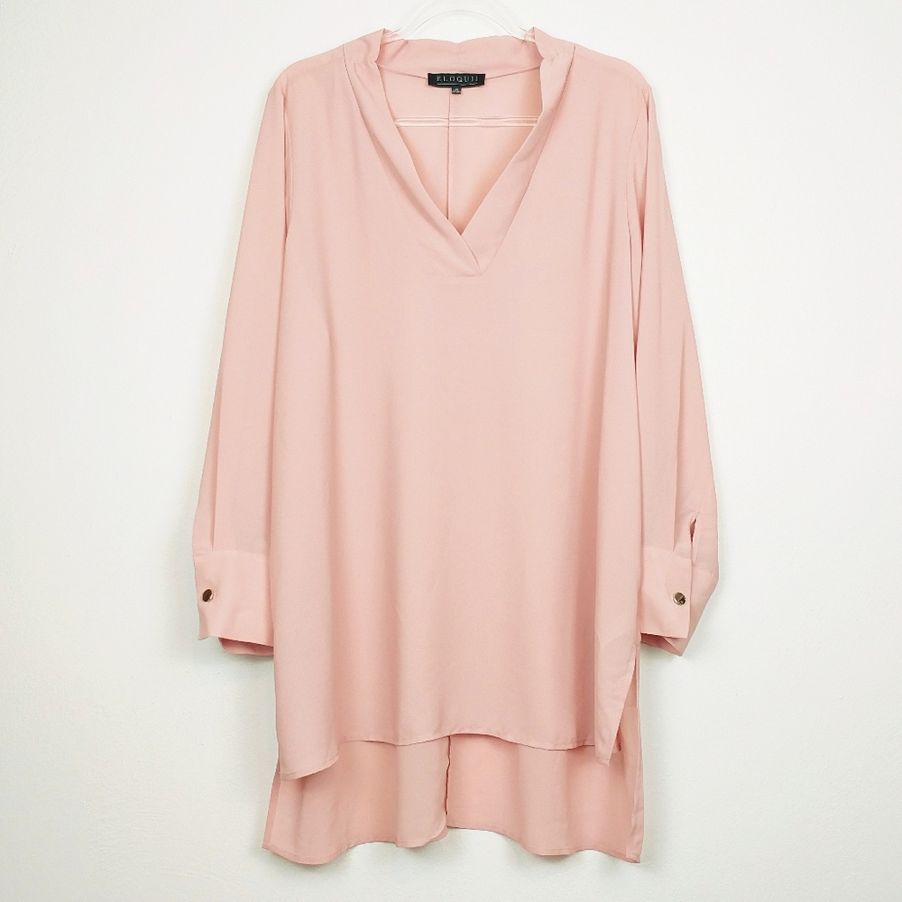 🆕 ELOQUII | Light Pink Easy V-neck Tunic